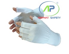 Găng tay sợi polyester cắt 5 ngón máy 14 kim